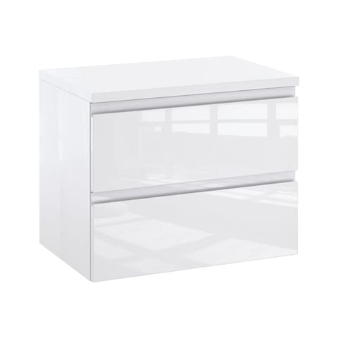 Szafka wisząca z blatem Nova 60 cm, szuflady - Biały wysoki połysk