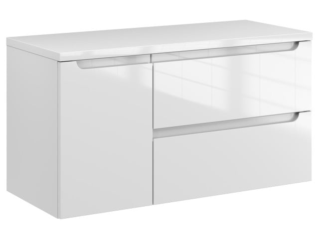Szafka Wisząca Z Blatem ETH 90 cm D Prawa - Biały Wysoki Połysk Szafka Wisząca Z Blatem ETH 90 cm D Prawa - Biały Wysoki Połysk