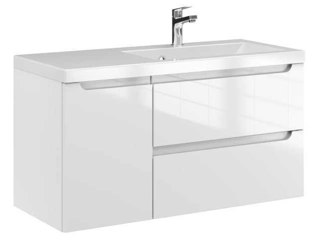 Szafka Wisząca Z Umywalką ETH 90 cm D Prawa - Biały Wysoki Połysk Szafka Wisząca Z Umywalką ETH 90 cm D Prawa - Biały Wysoki Połysk