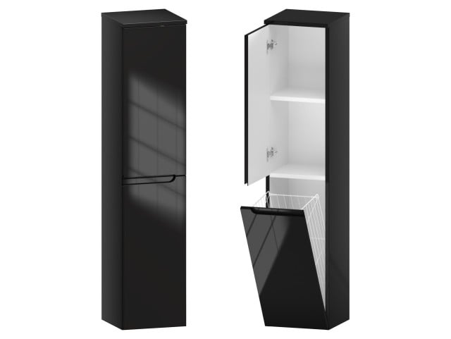 Słupek Łazienkowy ETH 30 cm DK Lewy - Czarny Wysoki Połysk Słupek Łazienkowy ETH 30 cm DK Lewy - Czarny Wysoki Połysk