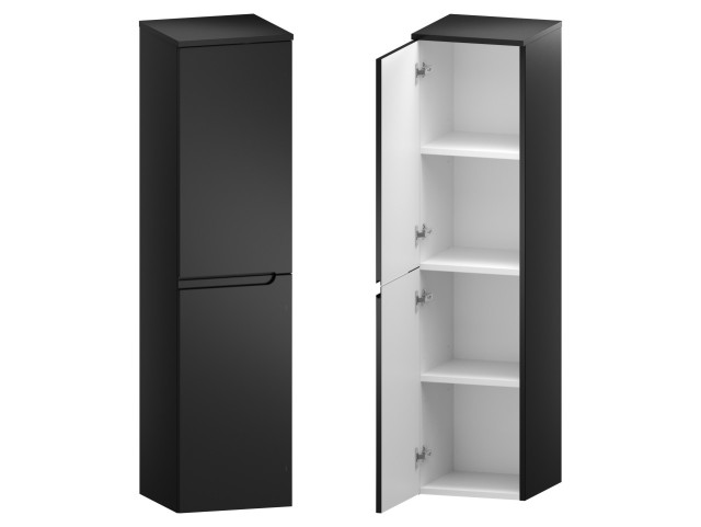 Słupek Łazienkowy ETH 35 cm 2D Lewy - Czarny Mat Słupek Łazienkowy ETH 35 cm 2D Lewy - Czarny Mat