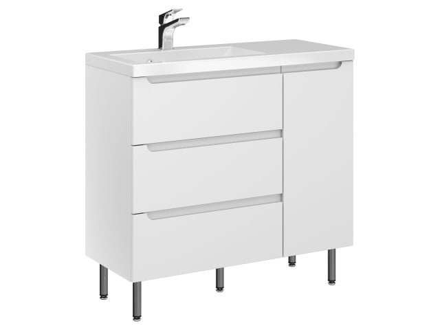 Szafka Stojąca Z Umywalką ETH 90 cm D Lewa - Biały Mat Szafka Stojąca Z Umywalką ETH 90 cm D Lewa - Biały Mat