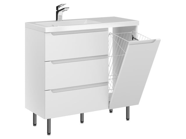 Szafka Stojąca Z Umywalką ETH 90 cm K Lewa - Biały Mat Szafka Stojąca Z Umywalką ETH 90 cm K Lewa - Biały Mat
