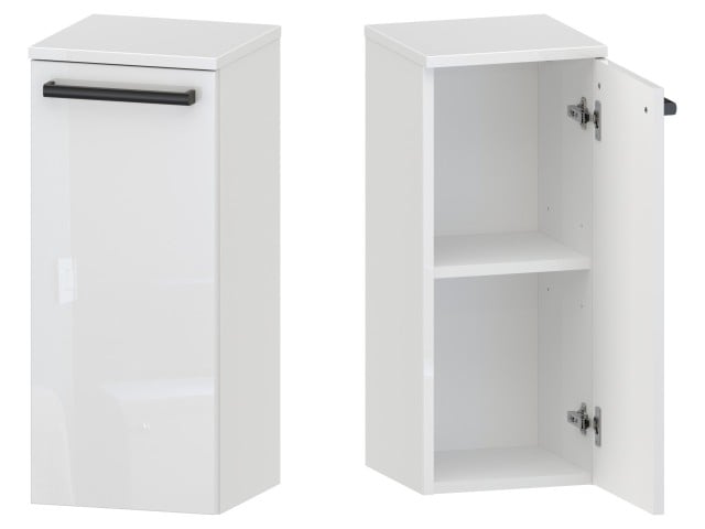 Słupek Łazienkowy ATH 30 cm DD Prawy - Biały Wysoki Połysk - Uchwyty Czarne Matowe Słupek Łazienkowy ATH 30 cm DD Prawy - Biały Wysoki Połysk - Uchwyty Czarne Matowe