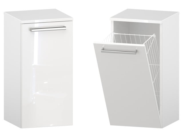 Słupek Łazienkowy ATH 35 cm K - Biały Wysoki Połysk - Uchwyty Chromowane Słupek Łazienkowy ATH 35 cm K - Biały Wysoki Połysk - Uchwyty Chromowane