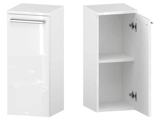 Słupek Łazienkowy ATH 30 cm DD Prawy - Biały Wysoki Połysk - Uchwyty Chromowane Słupek Łazienkowy ATH 30 cm DD Prawy - Biały Wysoki Połysk - Uchwyty Chromowane