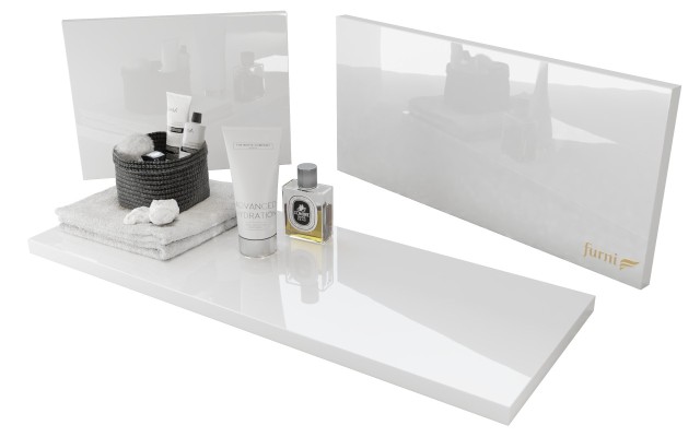 Szafka Wisząca Z Umywalką RON 60 cm - Biały Wysoki Połysk - Uchwyty Chromowane