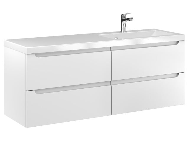 Szafka Wisząca Z Umywalką ETH 120 cm S Prawa - Biały Mat Szafka Wisząca Z Umywalką ETH 120 cm S Prawa - Biały Mat