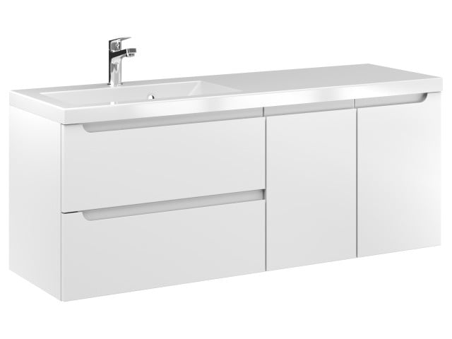 Szafka Wisząca Z Umywalką ETH 120 cm SD Lewa - Biały Mat Szafka Wisząca Z Umywalką ETH 120 cm SD Lewa - Biały Mat