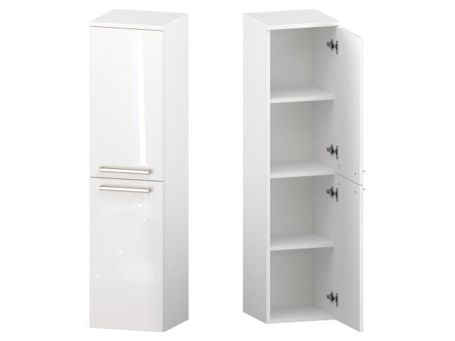 Słupek Łazienkowy ATH 35 cm 2D Prawy - Biały Wysoki Połysk - Uchwyty Stal Szczotkowana Słupek Łazienkowy ATH 35 cm 2D Prawy - Biały Wysoki Połysk - Uchwyty Stal Szczotkowana