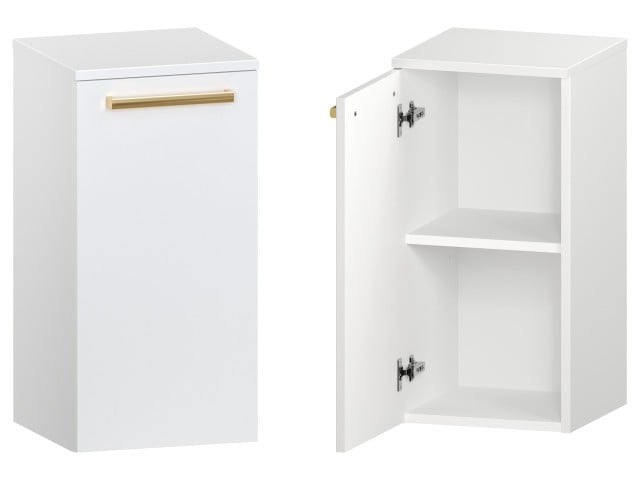 Słupek Łazienkowy ATH 35 cm DD Lewy - Biały Mat - Uchwyty Złote Polerowane