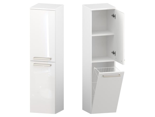 Słupek Łazienkowy ATH 35 cm DK Prawy - Biały Wysoki Połysk - Uchwyty Stal Szczotkowana Słupek Łazienkowy ATH 35 cm DK Prawy - Biały Wysoki Połysk - Uchwyty Stal Szczotkowana