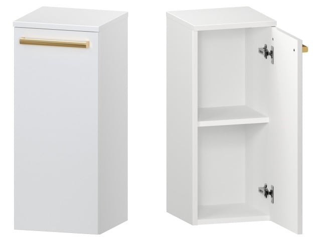 Słupek Łazienkowy ATH 30 cm DD Prawy - Biały Mat - Uchwyty Złote Polerowane Słupek Łazienkowy ATH 30 cm DD Prawy - Biały Mat - Uchwyty Złote Polerowane