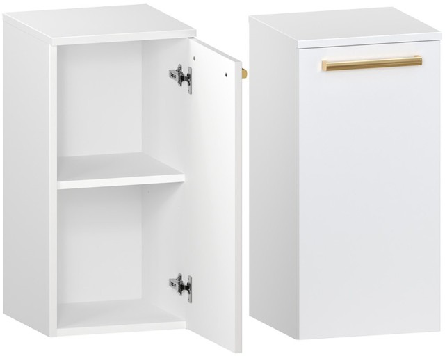 Słupek Łazienkowy ATH 35 cm DD Prawy - Biały Mat - Uchwyty Złote Polerowane
