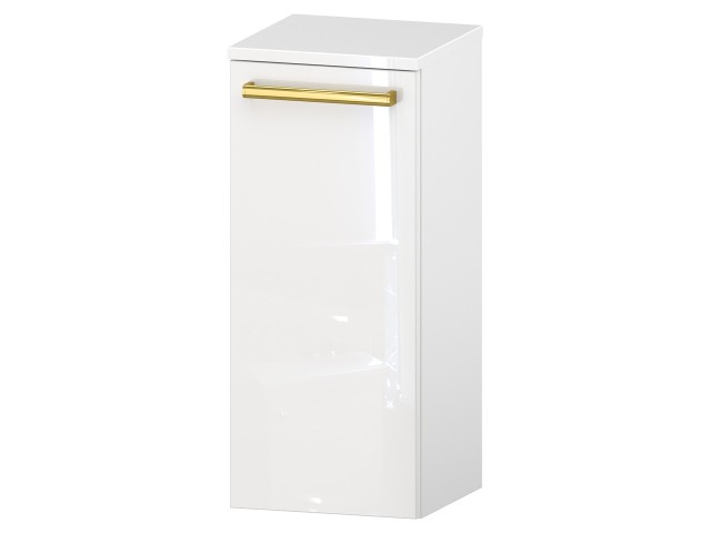 Słupek Łazienkowy ATH 30 cm K - Biały Wysoki Połysk - Uchwyty Złote Polerowane