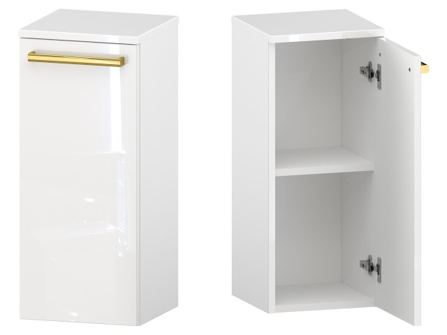 Słupek Łazienkowy ATH 30 cm DD Prawy - Biały Wysoki Połysk - Uchwyty Złote Polerowane Słupek Łazienkowy ATH 30 cm DD Prawy - Biały Wysoki Połysk - Uchwyty Złote Polerowane