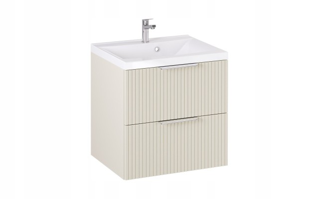 Szafka z Umywalką LOGHOS 60 cm Kaszmir Mat Ryflowana Furni Szafka z Umywalką LOGHOS 60 cm Kaszmir Mat Ryflowana Furni