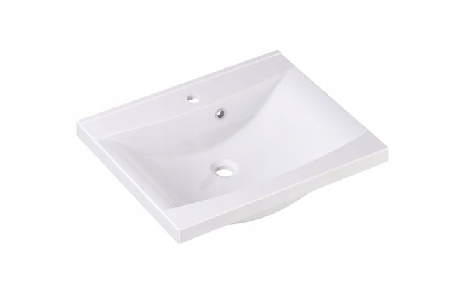 Szafka z Umywalką LOGHOS 60 cm Biały Mat Ryflowana Furni