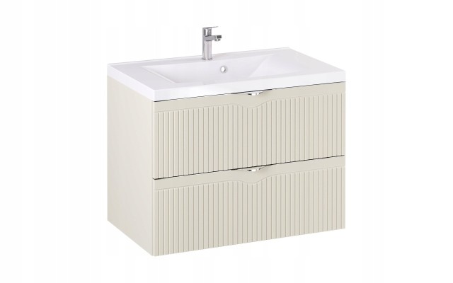 Szafka z Umywalką LOGHOS 80 cm Kaszmir Mat Ryflowana Furni Szafka z Umywalką LOGHOS 80 cm Kaszmir Mat Ryflowana Furni