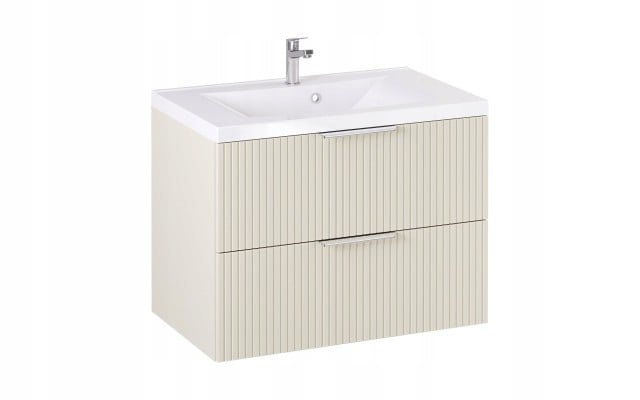 Szafka z Umywalką LOGHOS 80 cm Kaszmir Mat Ryflowana Furni Szafka z Umywalką LOGHOS 80 cm Kaszmir Mat Ryflowana Furni