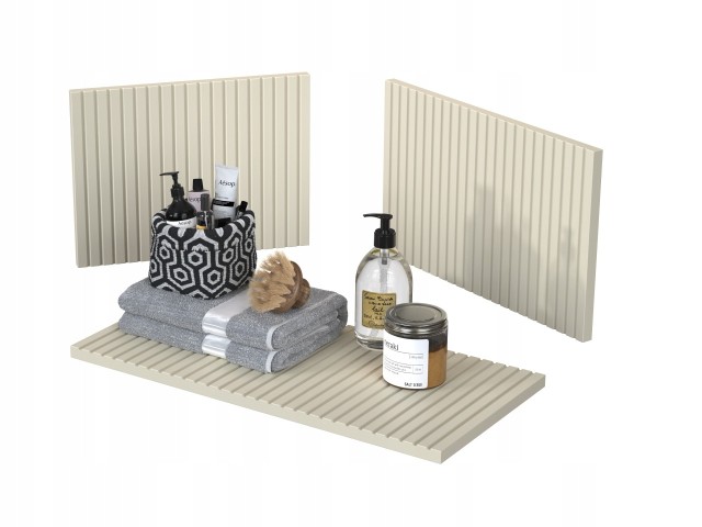 Szafka z Umywalką LOGHOS 90 cm Kaszmir Mat Ryflowana Furni