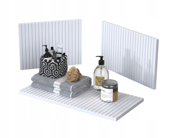 Szafka z Umywalką LOGHOS 90 cm Biały Mat Ryflowana Furni