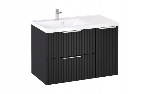 Szafka z Umywalką LOGHOS 90 cm Czarny Mat KOSZ CARGO Furni Szafka z Umywalką LOGHOS 90 cm Czarny Mat KOSZ CARGO Furni