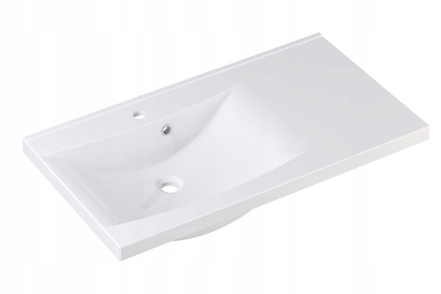 Szafka z Umywalką LOGHOS 90 cm Biały Mat KOSZ CARGO Furni