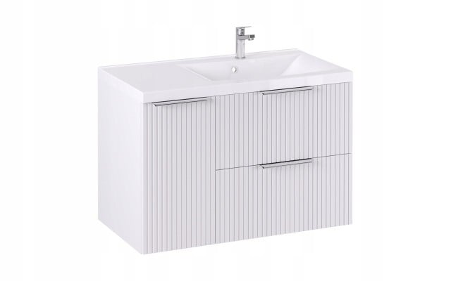 Szafka z Umywalką LOGHOS 90 cm Biały Mat KOSZ CARGO Furni Szafka z Umywalką LOGHOS 90 cm Biały Mat KOSZ CARGO Furni