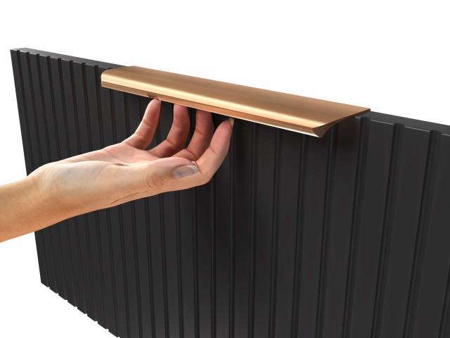 Szafka z Umywalką LOGHOS 100 cm Czarny Mat Ryflowana Furni