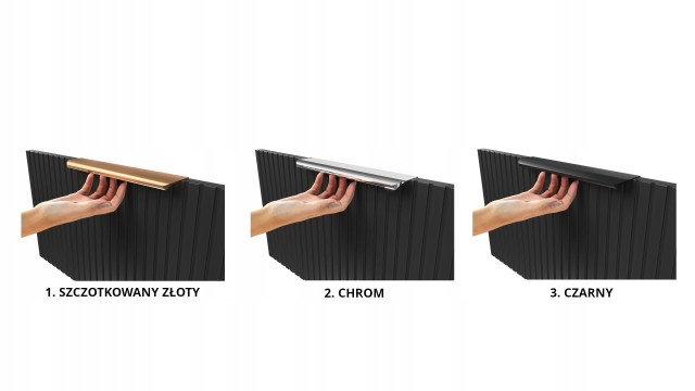 Szafka z Umywalką LOGHOS 100 cm Czarny Mat Ryflowana Furni