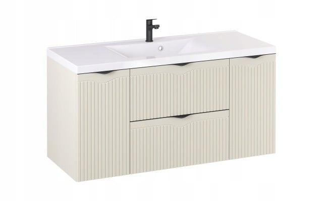 Szafka z Umywalką LOGHOS 120 cm Kaszmir Mat KOSZ CARGO Furni