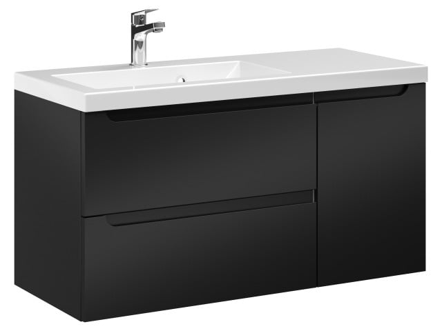 Szafka Wisząca Z Umywalką ETH 90 cm D Lewa - Czarny Mat Szafka Wisząca Z Umywalką ETH 90 cm D Lewa - Czarny Mat