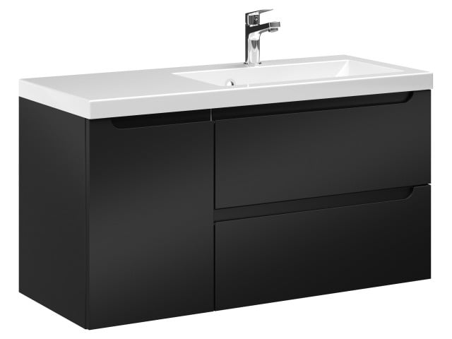 Szafka Wisząca Z Umywalką ETH 90 cm D Prawa - Czarny Mat