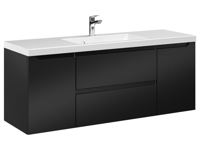 Szafka Wisząca Z Umywalką ETH 120 cm D - Czarny Mat Szafka Wisząca Z Umywalką ETH 120 cm D - Czarny Mat