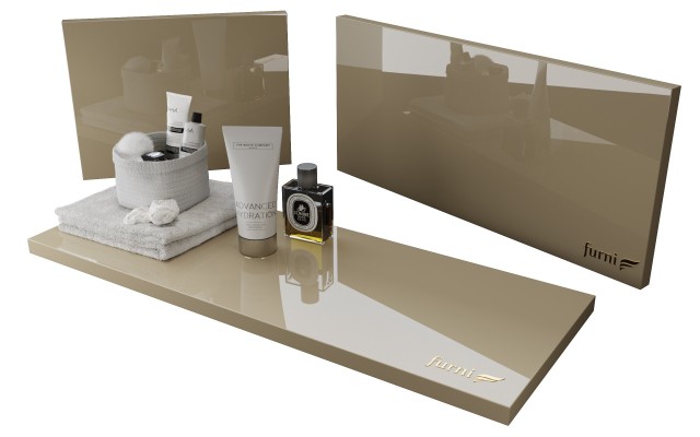 Szafka Wisząca Z Umywalką RON 120 cm DUO - Cappuccino Wysoki Połysk - Uchwyty Chromowane