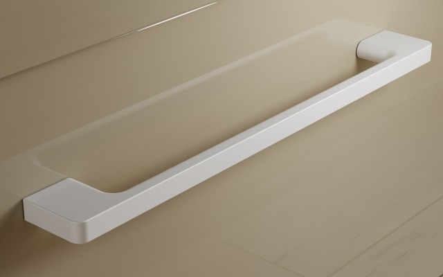 Słupek Łazienkowy RON 30 cm DD Lewy - Cappuccino Wysoki Połysk - Uchwyty Białe Matowe