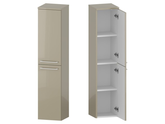 Słupek Łazienkowy RON 30 cm 2D Prawy - Cappuccino Wysoki Połysk - Uchwyty Białe Matowe Słupek Łazienkowy RON 30 cm 2D Prawy - Cappuccino Wysoki Połysk - Uchwyty Białe Matowe