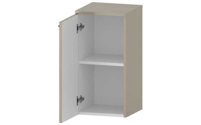 Słupek Łazienkowy RON 35 cm DD Lewy - Cappuccino Wysoki Połysk - Uchwyty Chromowane