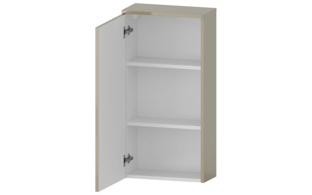 Szafka nad Pralkę RON 45 cm D90 Lewa - Cappuccino Wysoki Połysk - Uchwyty Chromowane