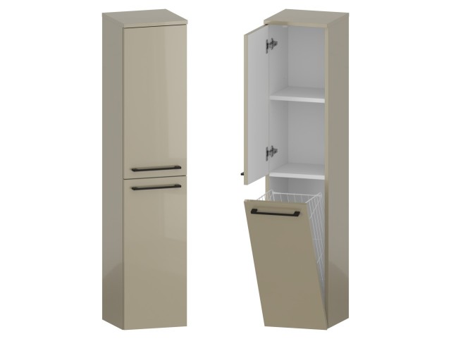 Słupek Łazienkowy RON 30 cm DK Lewy - Cappuccino Wysoki Połysk - Uchwyty Czarne Matowe Słupek Łazienkowy RON 30 cm DK Lewy - Cappuccino Wysoki Połysk - Uchwyty Czarne Matowe