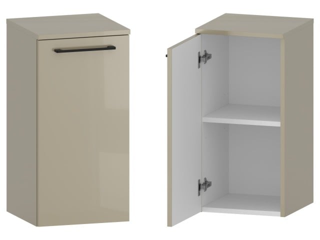 Słupek Łazienkowy RON 35 cm DD Lewy - Cappuccino Wysoki Połysk - Uchwyty Czarne Matowe Słupek Łazienkowy RON 35 cm DD Lewy - Cappuccino Wysoki Połysk - Uchwyty Czarne Matowe