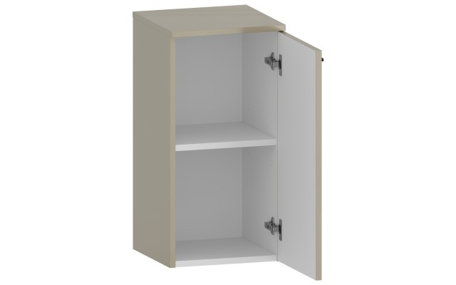 Słupek Łazienkowy RON 35 cm DD Prawy - Cappuccino Wysoki Połysk - Uchwyty Czarne Matowe