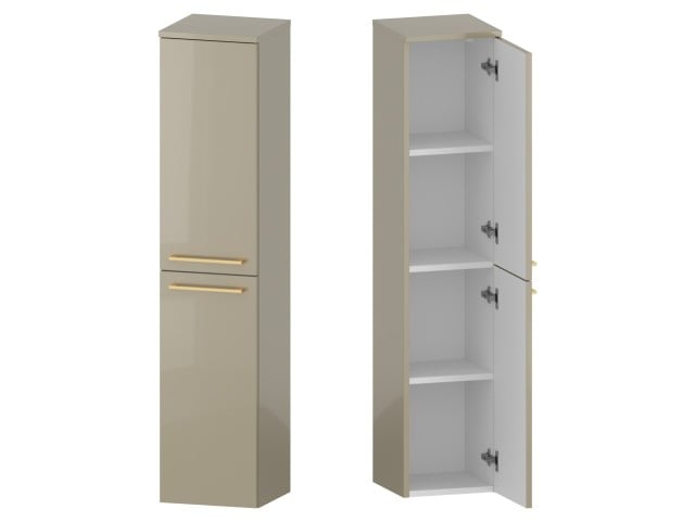 Słupek Łazienkowy RON 30 cm 2D Prawy - Cappuccino Wysoki Połysk - Uchwyty Złote Szczotkowane Słupek Łazienkowy RON 30 cm 2D Prawy - Cappuccino Wysoki Połysk - Uchwyty Złote Szczotkowane