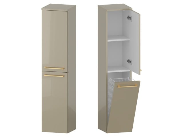 Słupek Łazienkowy RON 30 cm DK Prawy - Cappuccino Wysoki Połysk - Uchwyty Złote Szczotkowane Słupek Łazienkowy RON 30 cm DK Prawy - Cappuccino Wysoki Połysk - Uchwyty Złote Szczotkowane