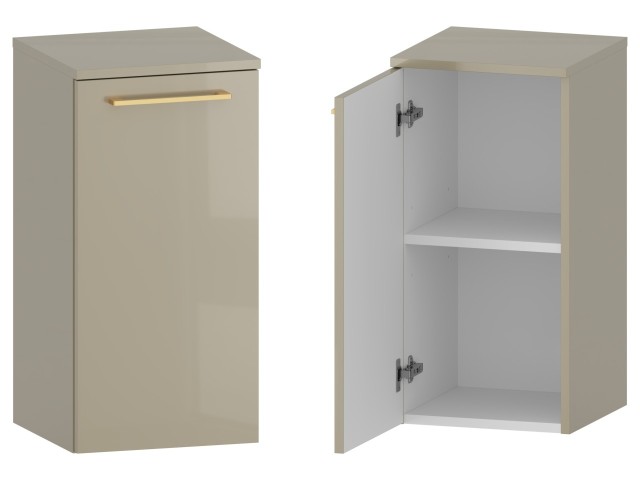 Słupek Łazienkowy RON 35 cm DD Lewy - Cappuccino Wysoki Połysk - Uchwyty Złote Szczotkowane Słupek Łazienkowy RON 35 cm DD Lewy - Cappuccino Wysoki Połysk - Uchwyty Złote Szczotkowane