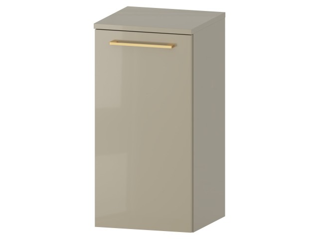 Słupek Łazienkowy RON 35 cm DD Lewy - Cappuccino Wysoki Połysk - Uchwyty Złote Szczotkowane