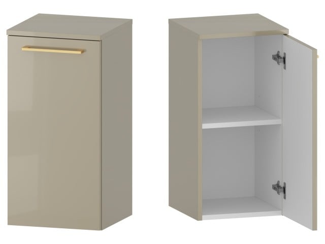 Słupek Łazienkowy RON 35 cm DD Prawy - Cappuccino Wysoki Połysk - Uchwyty Złote Szczotkowane Słupek Łazienkowy RON 35 cm DD Prawy - Cappuccino Wysoki Połysk - Uchwyty Złote Szczotkowane