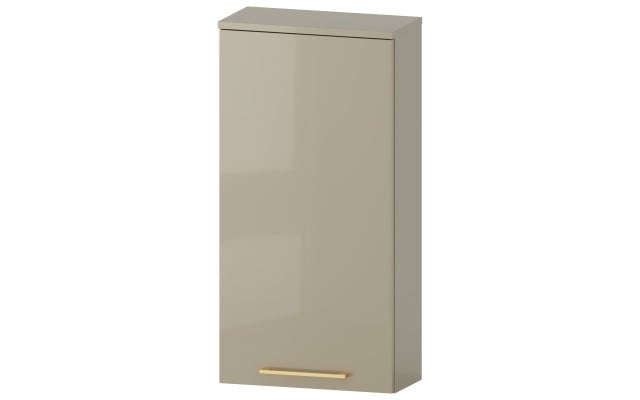 Szafka nad Pralkę RON 45 cm D90 Lewa - Cappuccino Wysoki Połysk - Uchwyty Złote Szczotkowane