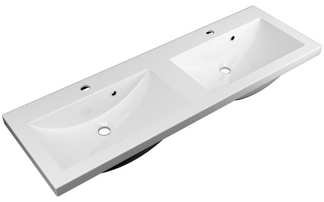 Szafka Wisząca Z Umywalką RON 120 cm DUO - Titan Wysoki Połysk - Uchwyty Białe Matowe